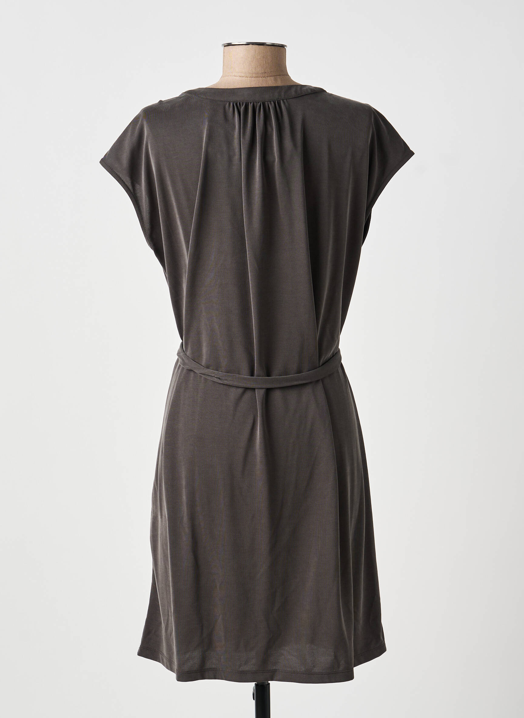 Robe courte manches courtes manches courtes gris YAYA femme