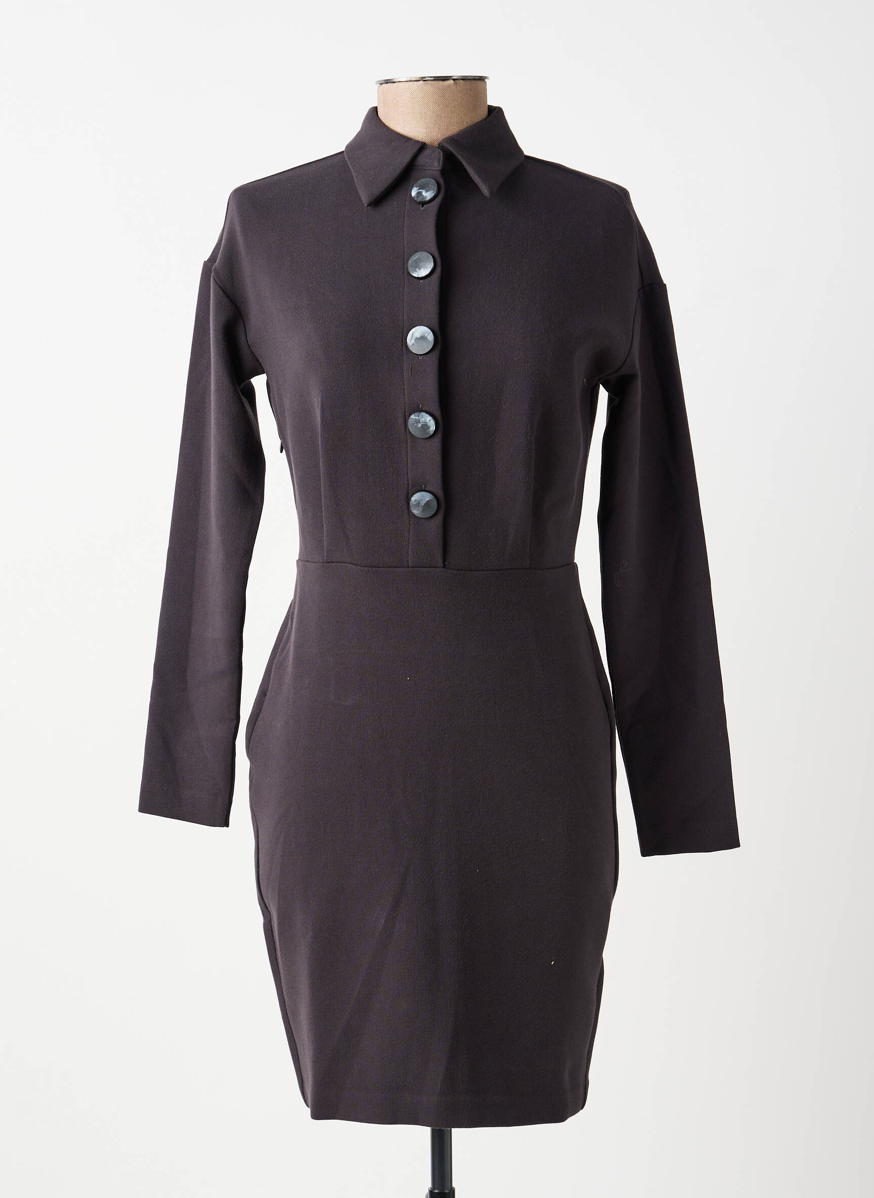 Robe courte manches longues manches longues noir YAYA femme