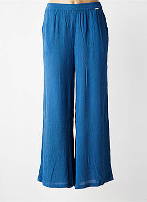 Pantalon large tissage crêpe taille normale bleu AGATHE & LOUISE femme
