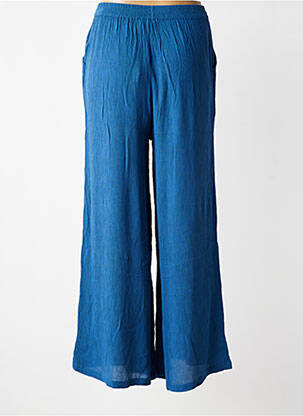 Pantalon large tissage crêpe taille normale bleu AGATHE & LOUISE femme