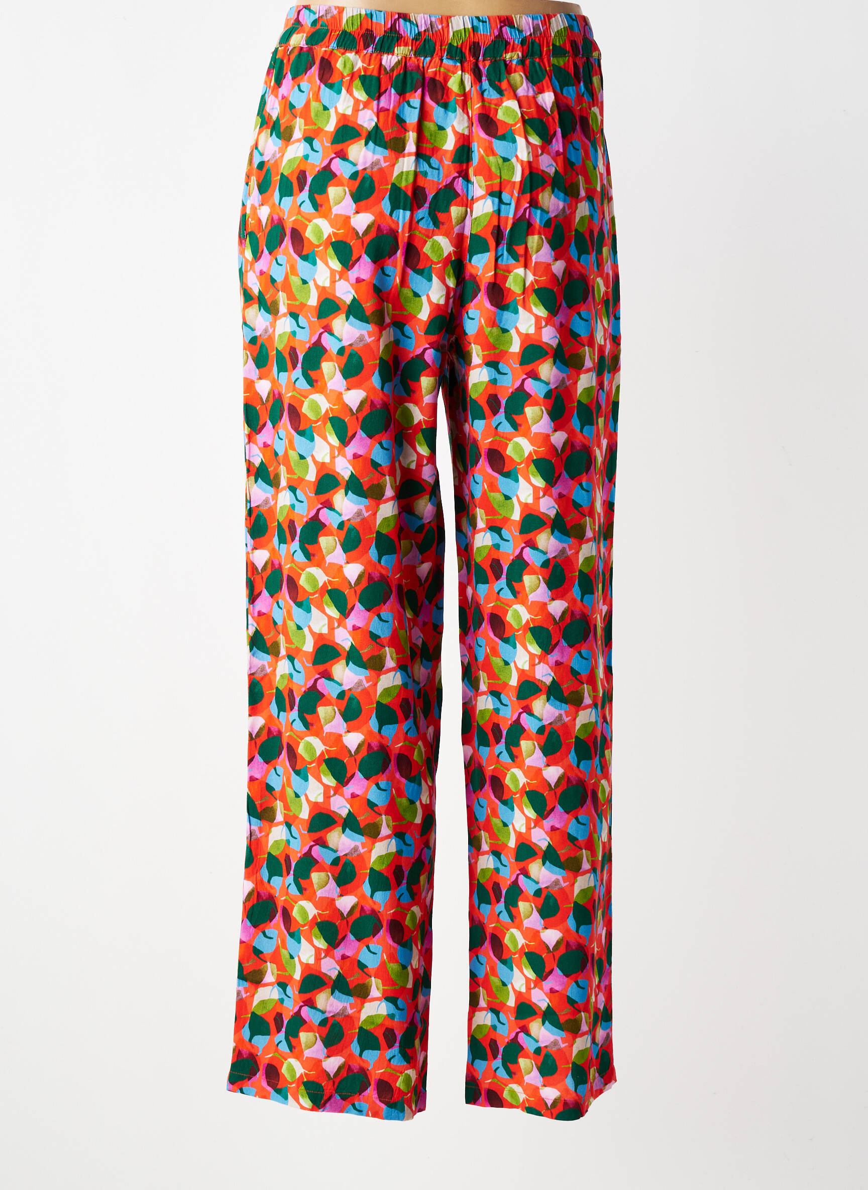 Pantalon droit taille élastique taille normale rouge AGATHE & LOUISE femme