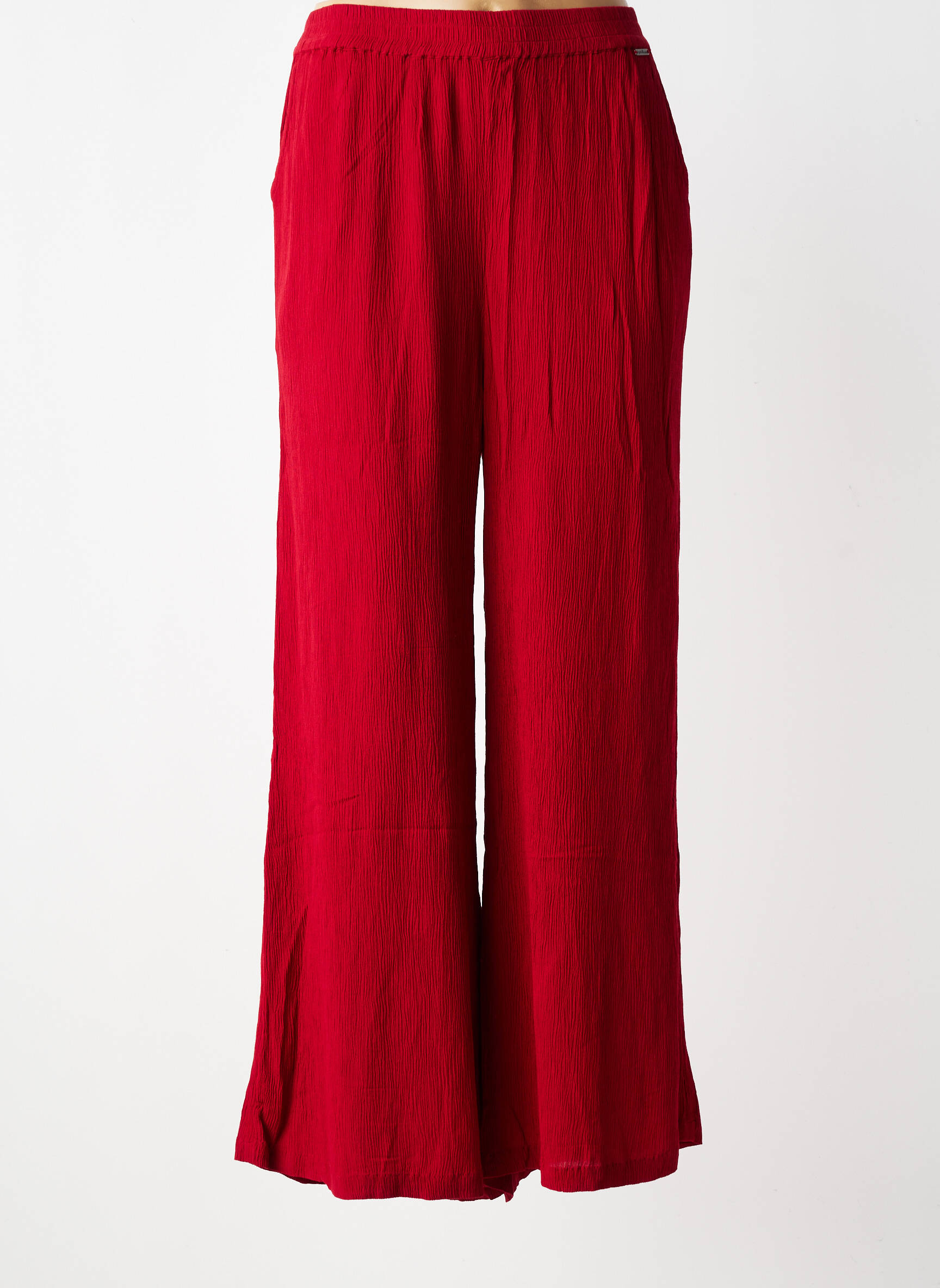 Pantalon large tissage crêpe taille normale rouge AGATHE & LOUISE femme