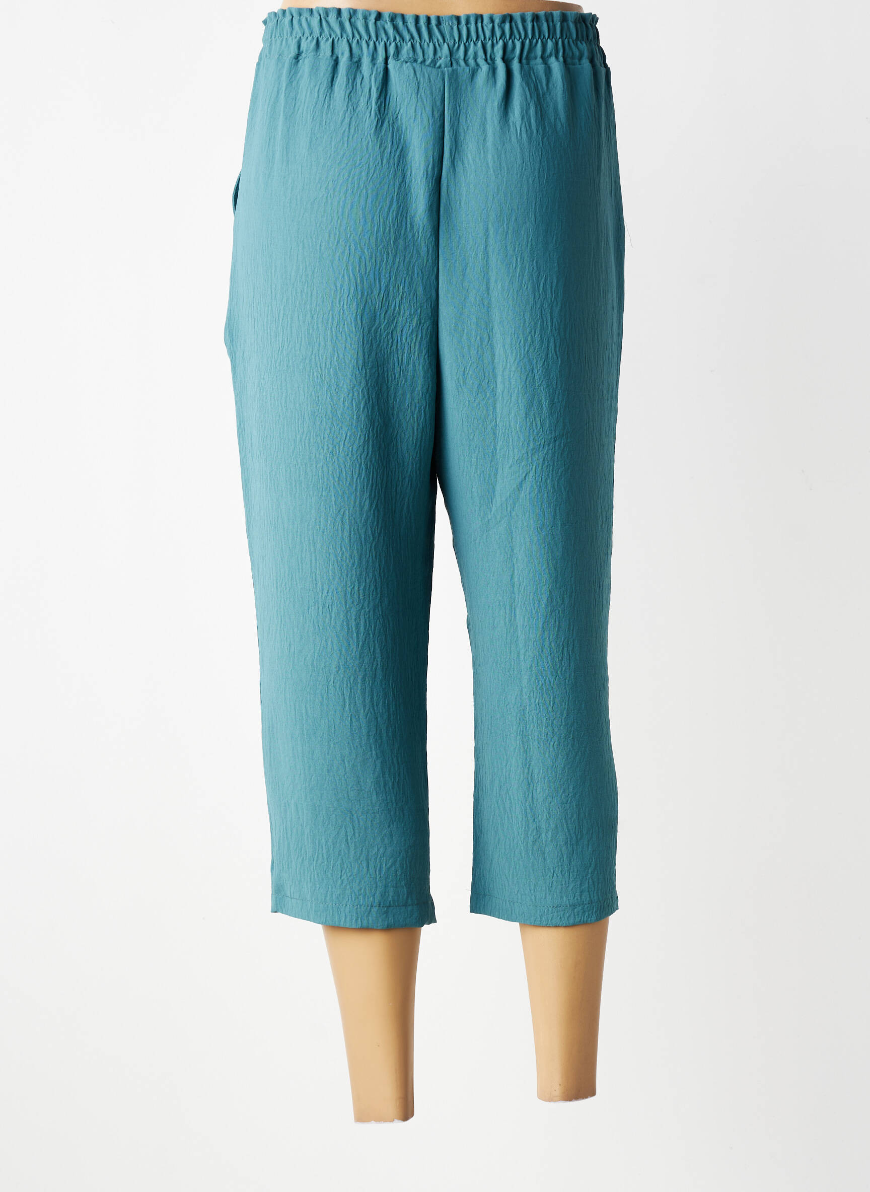 Pantacourt coupe droite taille normale bleu ATLANTA femme