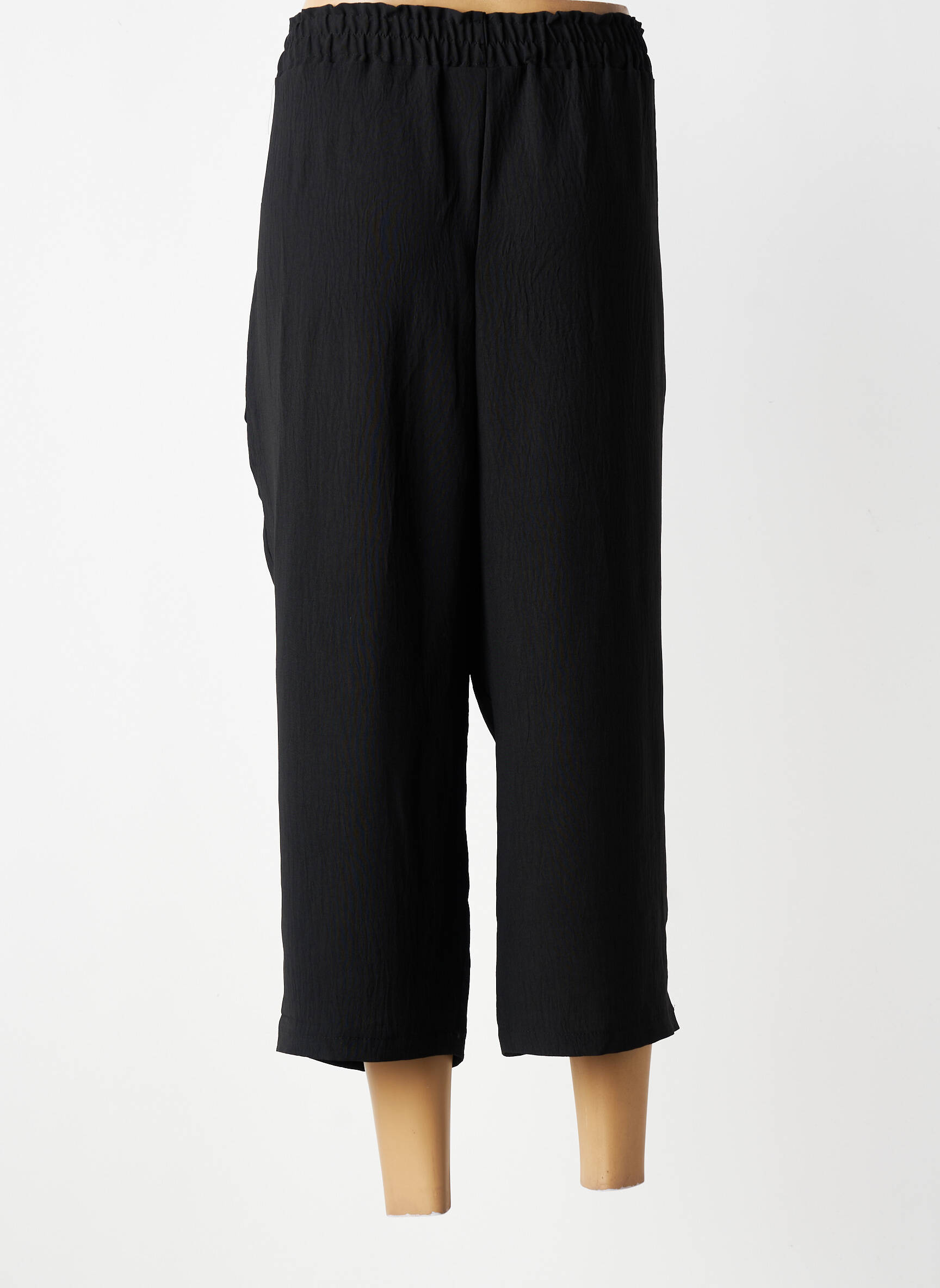 Pantacourt coupe droite taille normale noir ATLANTA femme