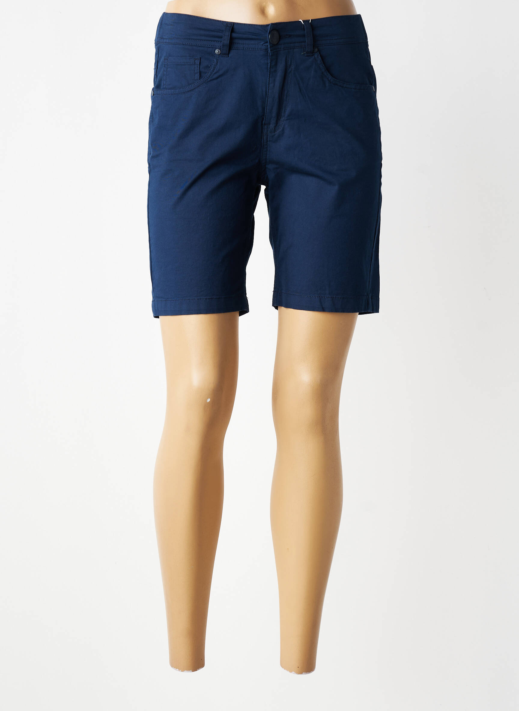 Short fermeture zippée sous rabat boutonné taille normale bleu S.QUISE femme