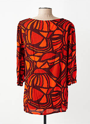 Blouse légère et transparente manches 3/4 orange AGATHE & LOUISE femme