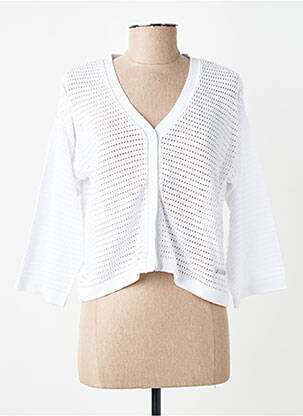 Gilet manches longues manches 3/4 blanc AGATHE & LOUISE femme