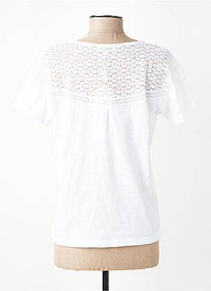 T-shirt col v manches courtes blanc AGATHE & LOUISE femme