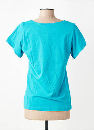 T-shirt col v manches courtes bleu AGATHE & LOUISE femme