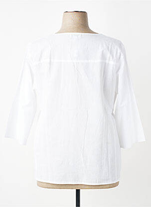 Chemisier tissage popeline manches 3/4 blanc AGATHE & LOUISE femme