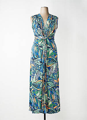 Robe longue imprimé fantaisie sans manche bleu ATLANTA femme