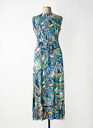 Robe longue imprimé fantaisie sans manche bleu ATLANTA femme