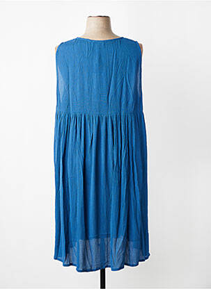 Robe mi-longue coupe fluide sans manche bleu AGATHE & LOUISE femme
