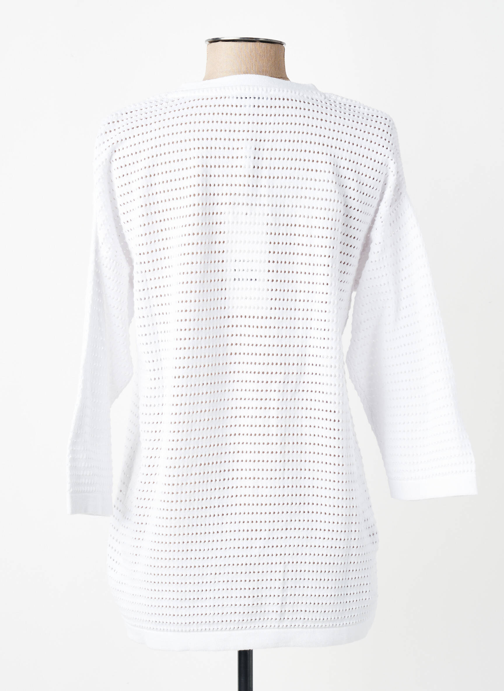 Gilet manches longues manches 3/4 blanc AGATHE & LOUISE femme