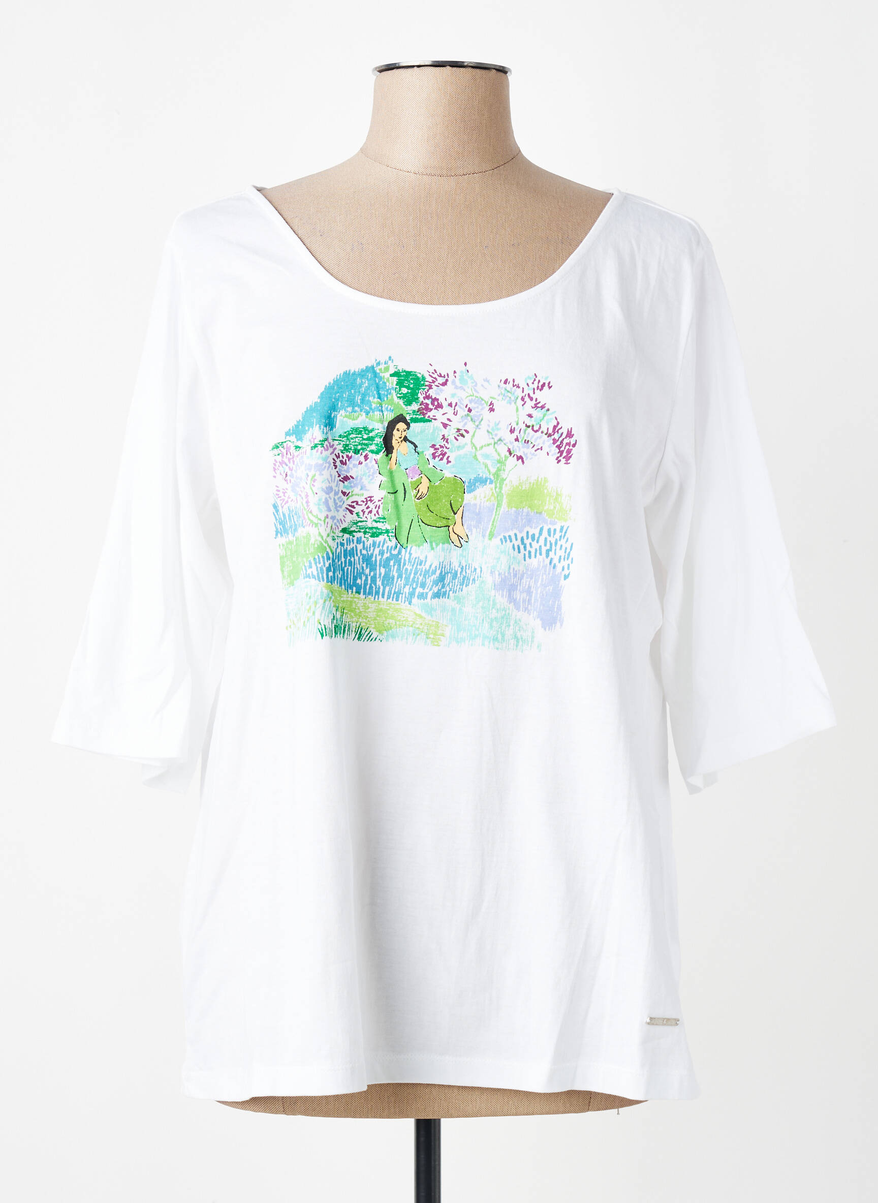 T-shirt coupe droite manches courtes blanc AGATHE & LOUISE femme
