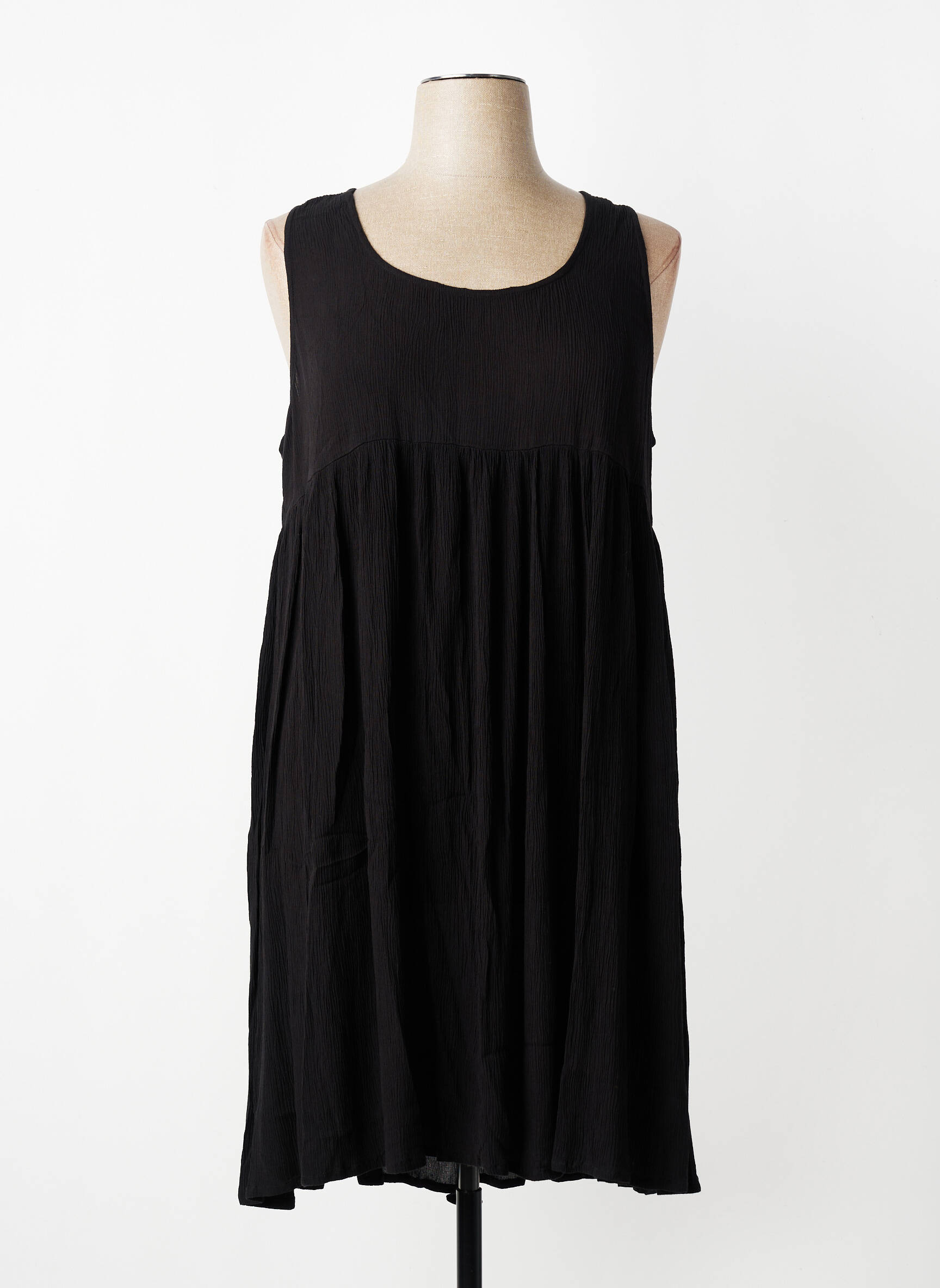 Robe mi-longue coupe fluide sans manche noir AGATHE & LOUISE femme