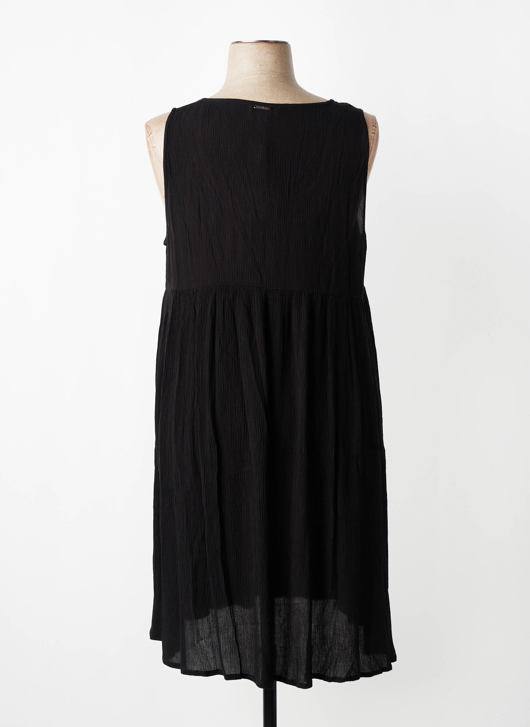 Robe mi-longue coupe fluide sans manche noir AGATHE & LOUISE femme