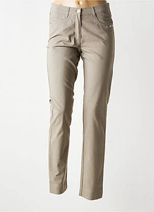 Pantalon droit tissage popeline taille normale beige RABE femme