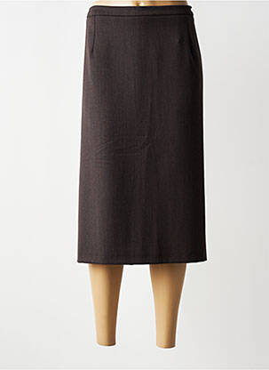Jupe longue fermeture zippée au dos marron IMPULSION femme