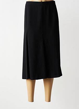 Jupe mi-longue coupe droite noir FRANCOISE femme