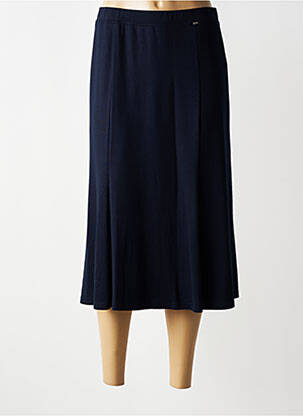Jupe longue coupe fluide bleu LUCIA femme