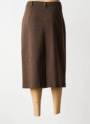 Jupe mi-longue fermeture zippée au dos marron ANNE KELLY femme
