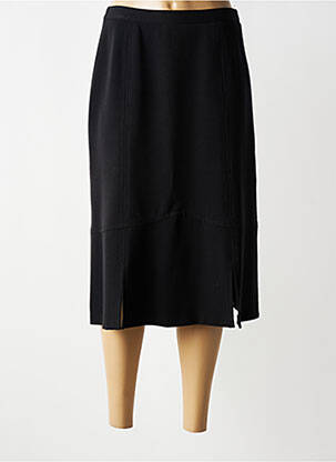 Jupe mi-longue coupe droite noir FRANCOISE femme