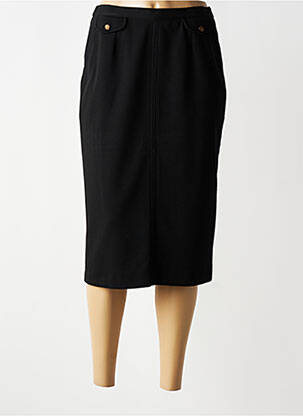 Jupe mi-longue stretch noir FRANCOISE femme