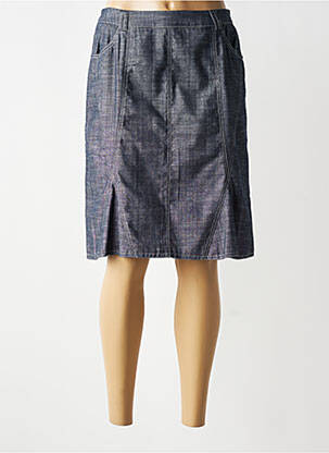 Jupe mi-longue coupe droite gris GUY DUBOUIS femme