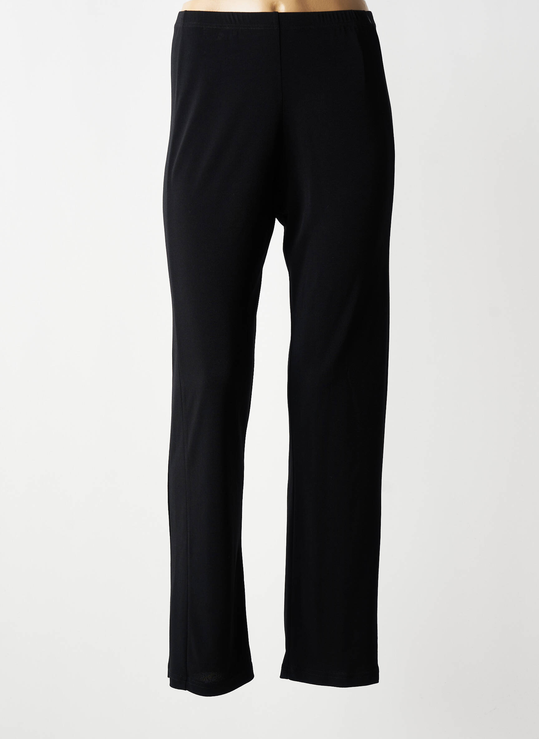 Pantalon droit stretch taille normale noir FRANCE RIVOIRE femme