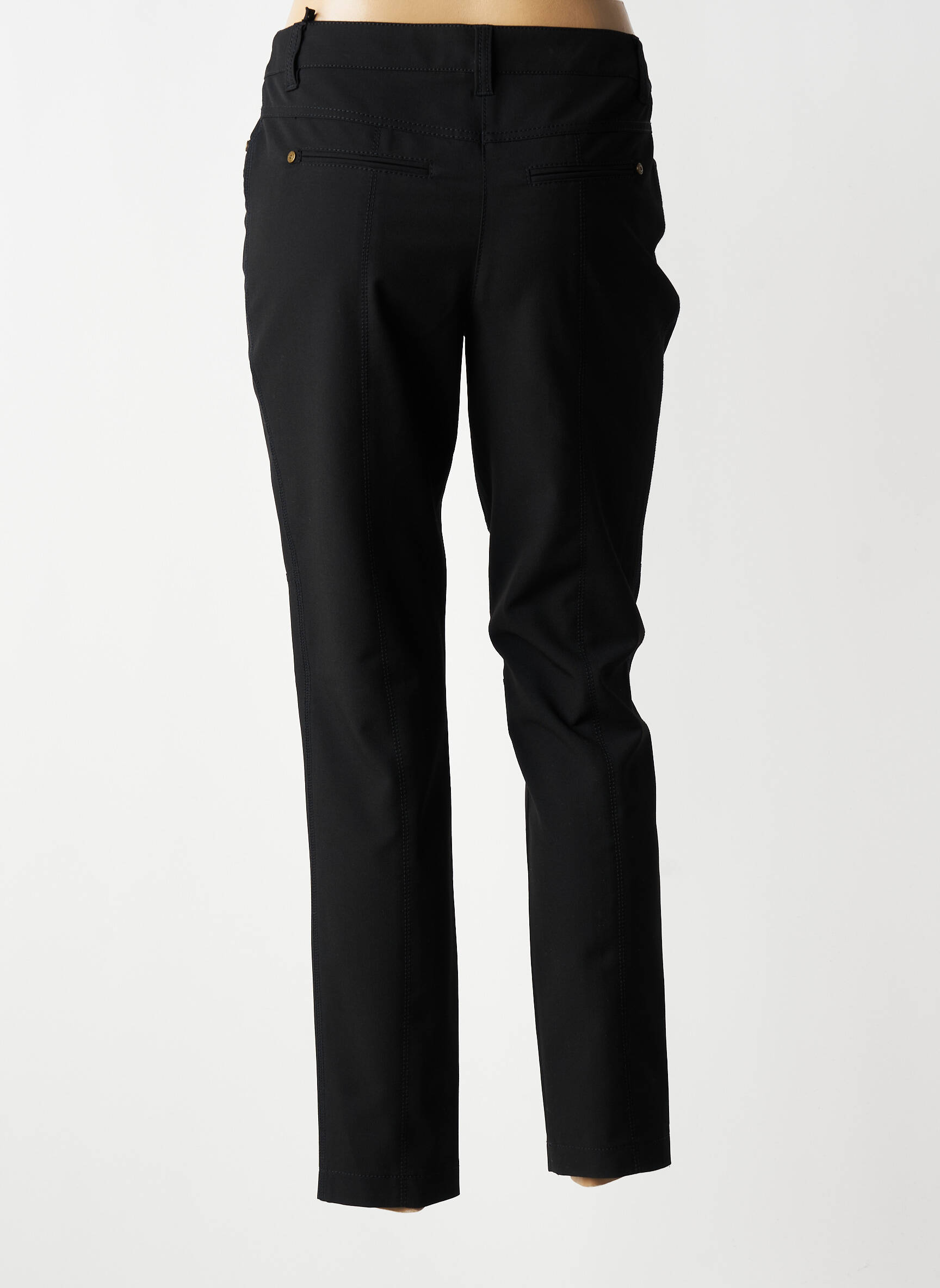 Pantalon slim tissage popeline taille normale noir BASLER femme