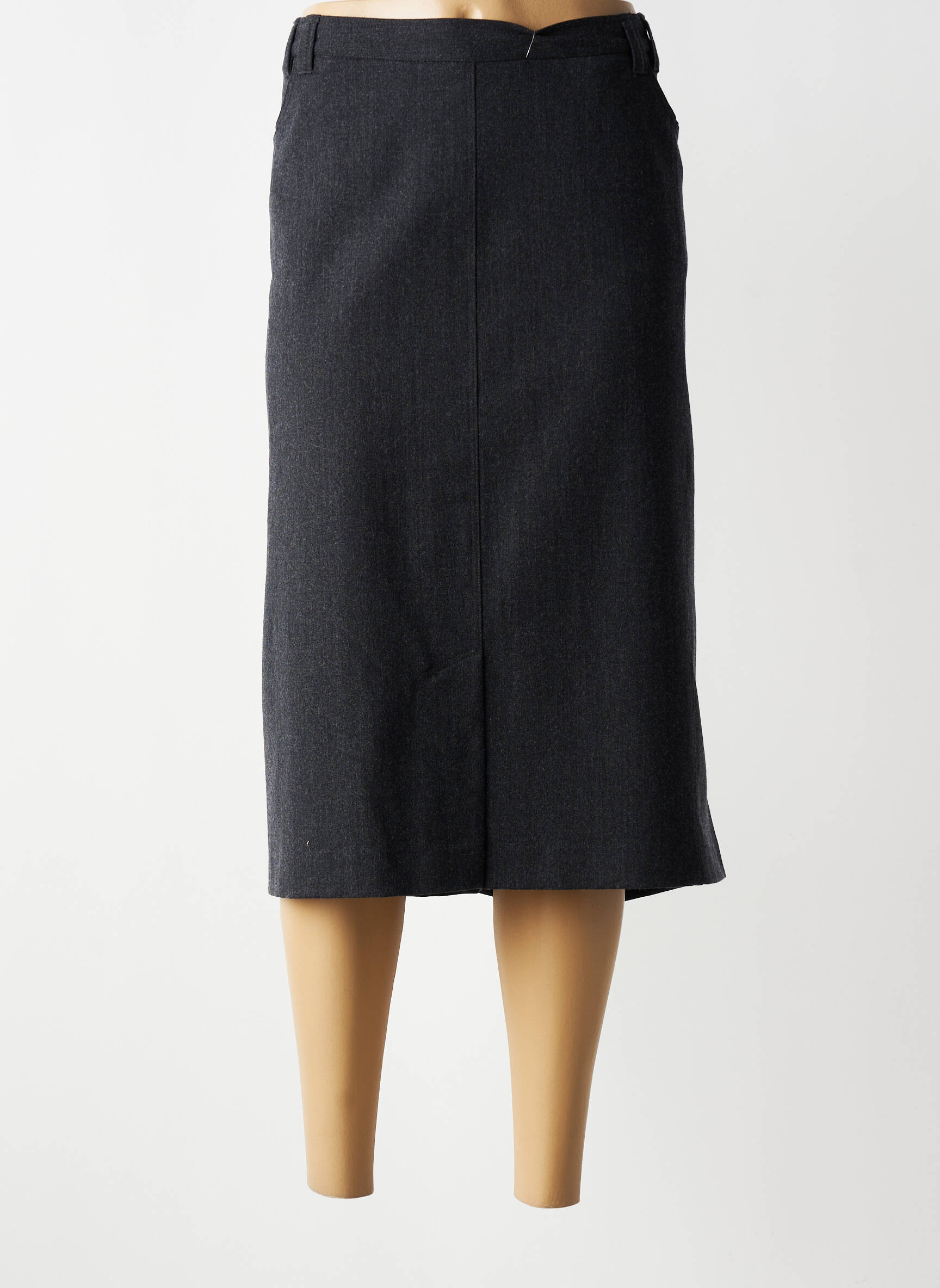 Jupe longue fermeture zippée au dos gris FRANCOISE femme