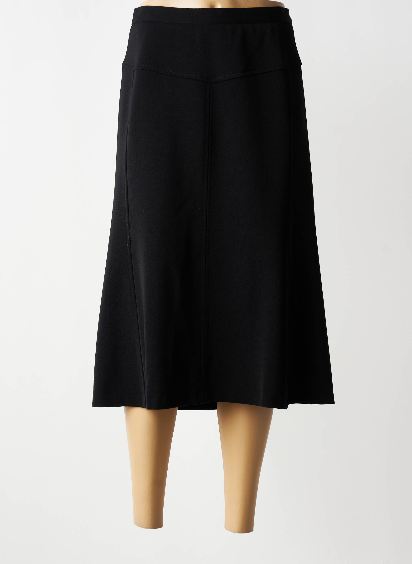Jupe longue fermeture zippée au dos noir FRANCOISE femme