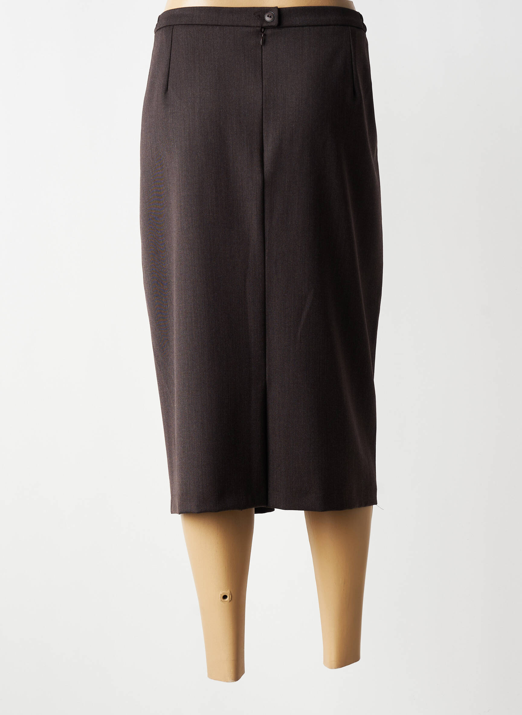 Jupe longue fermeture zippée au dos marron IMPULSION femme