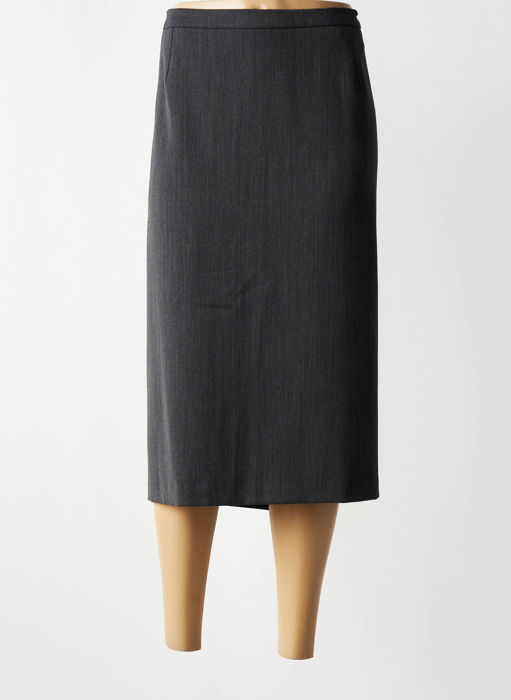 Jupe longue fermeture zippée au dos gris IMPULSION femme
