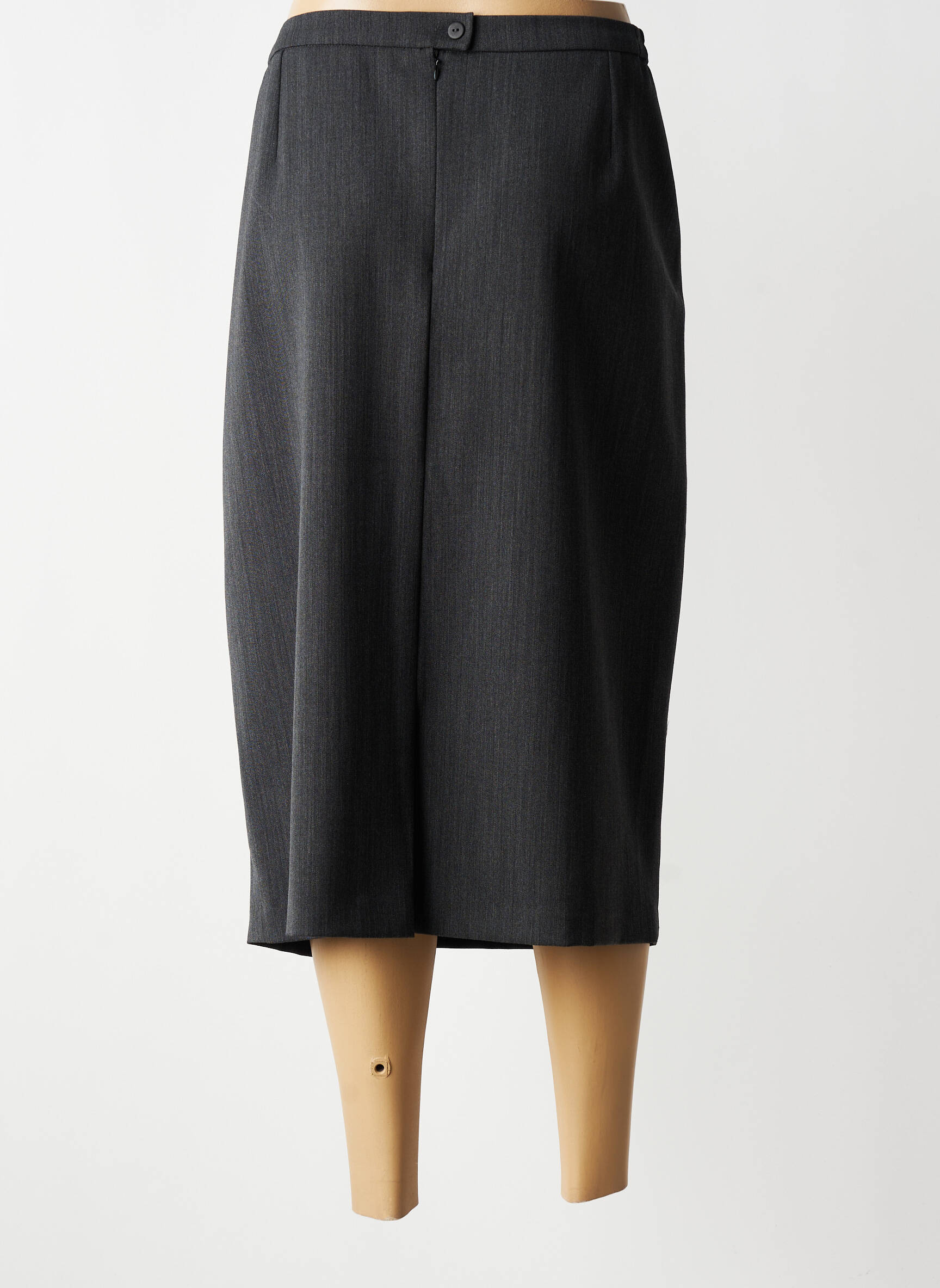 Jupe longue fermeture zippée au dos gris IMPULSION femme