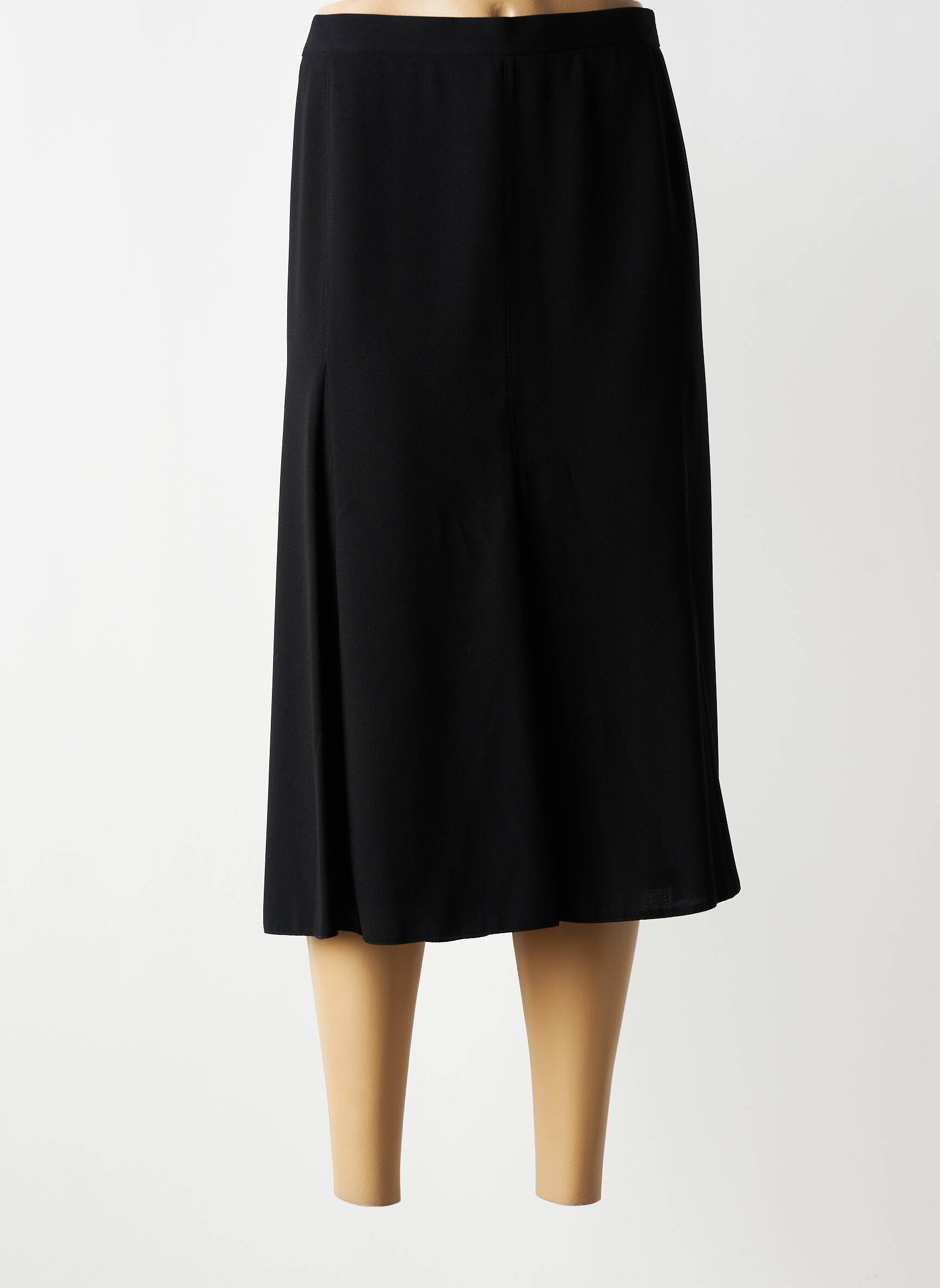 Jupe mi-longue coupe droite noir FRANCOISE femme