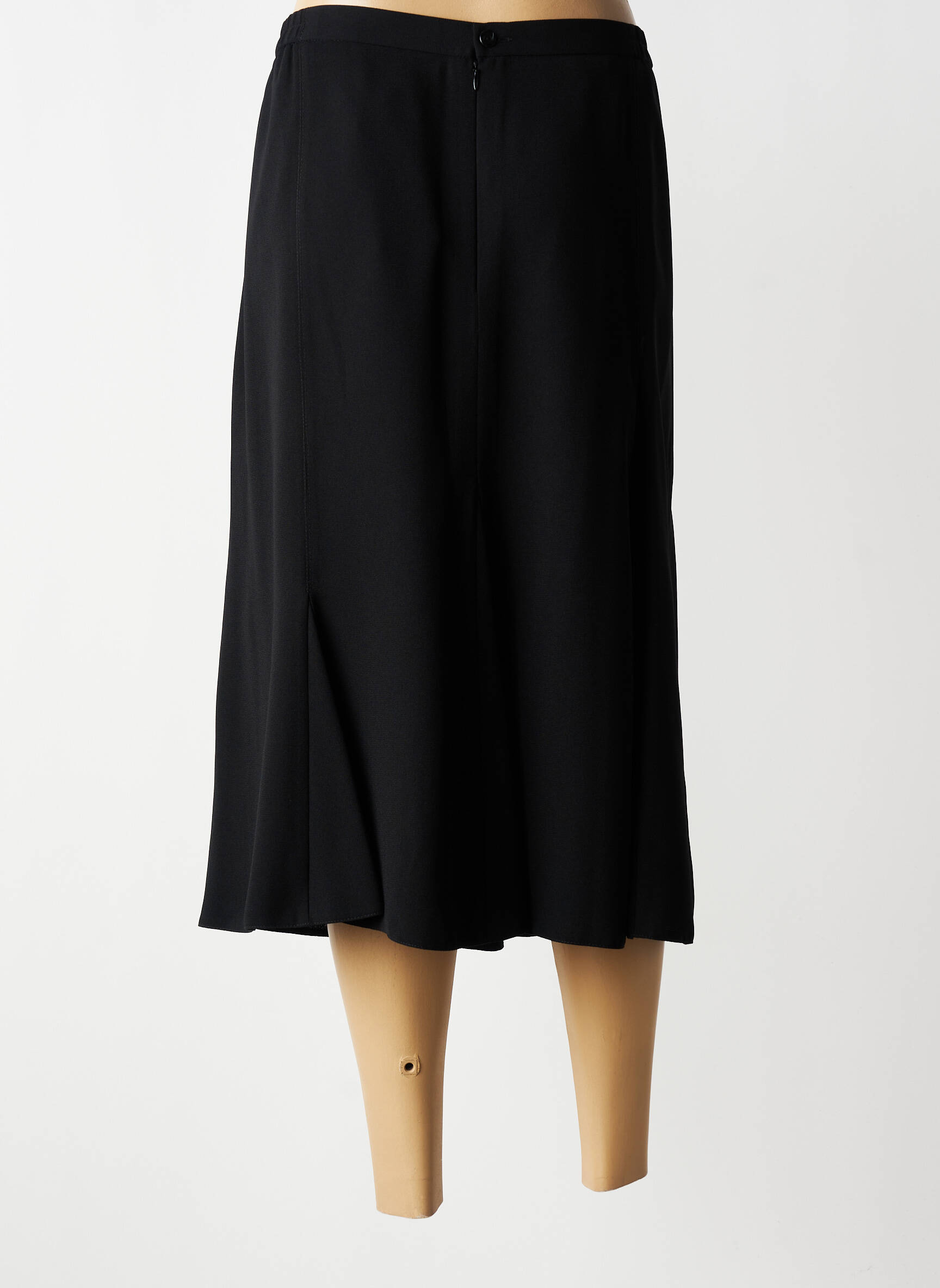 Jupe mi-longue coupe droite noir FRANCOISE femme