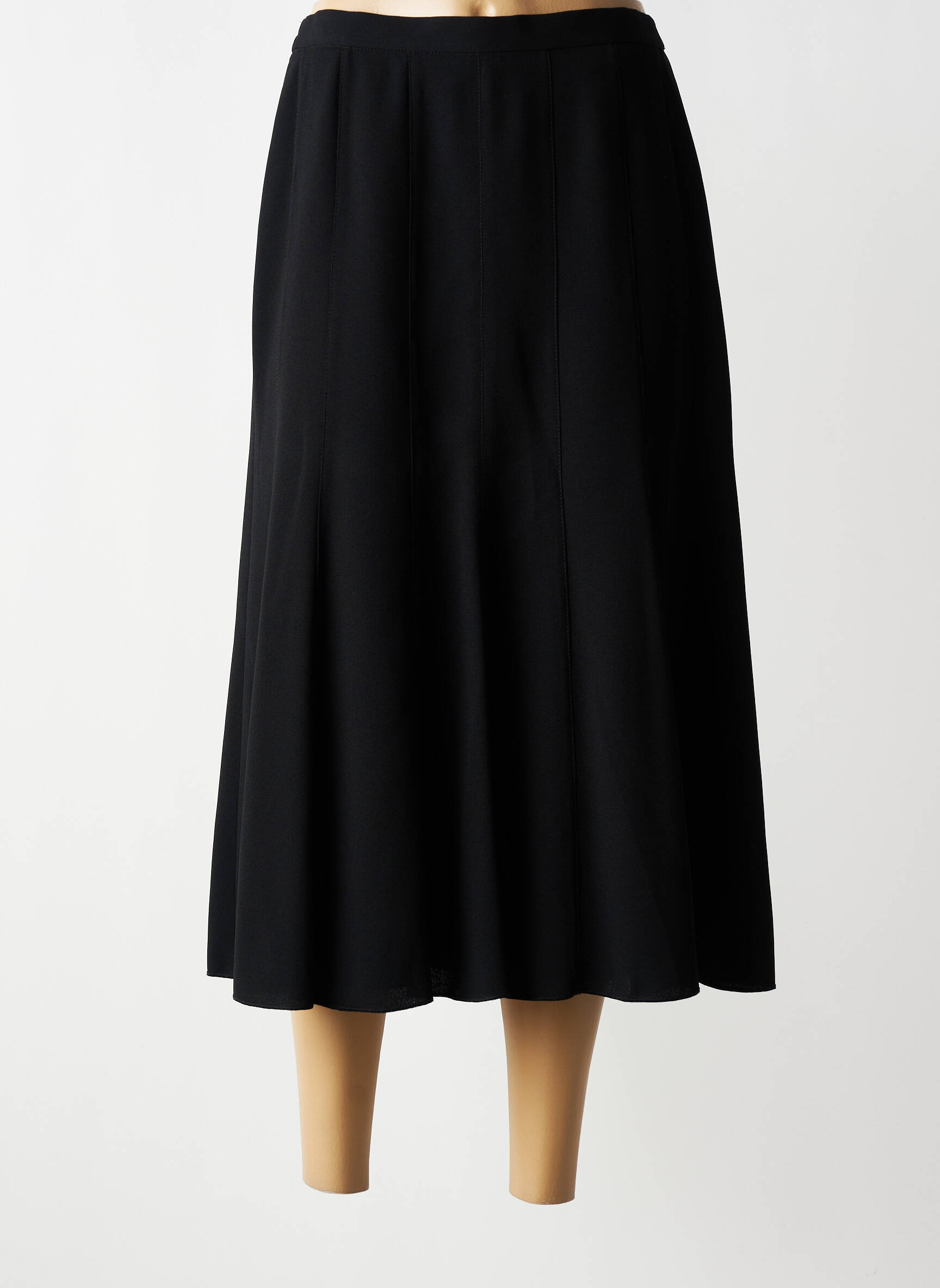 Jupe longue fermeture zippée au dos noir FRANCOISE femme
