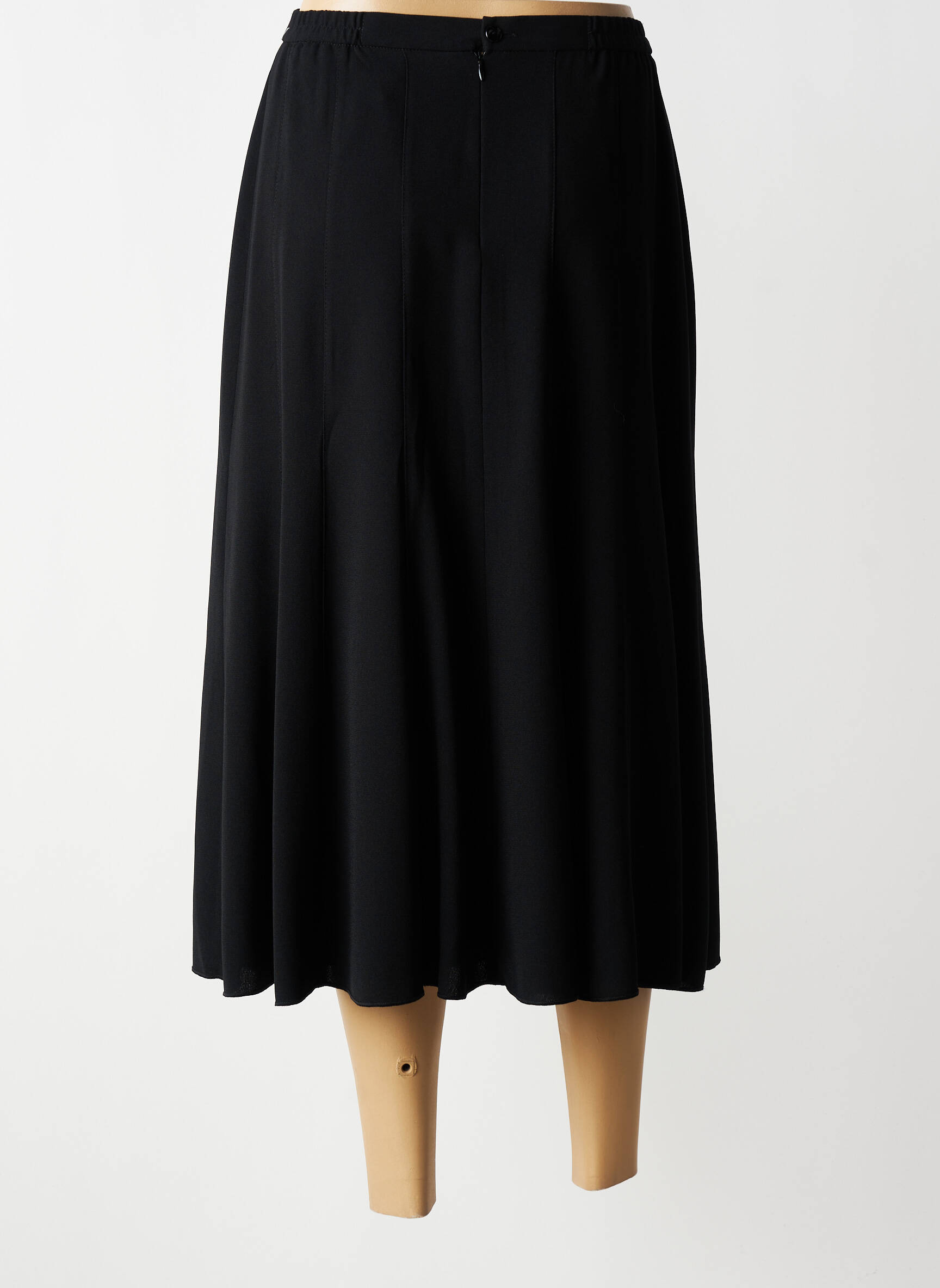 Jupe longue fermeture zippée au dos noir FRANCOISE femme