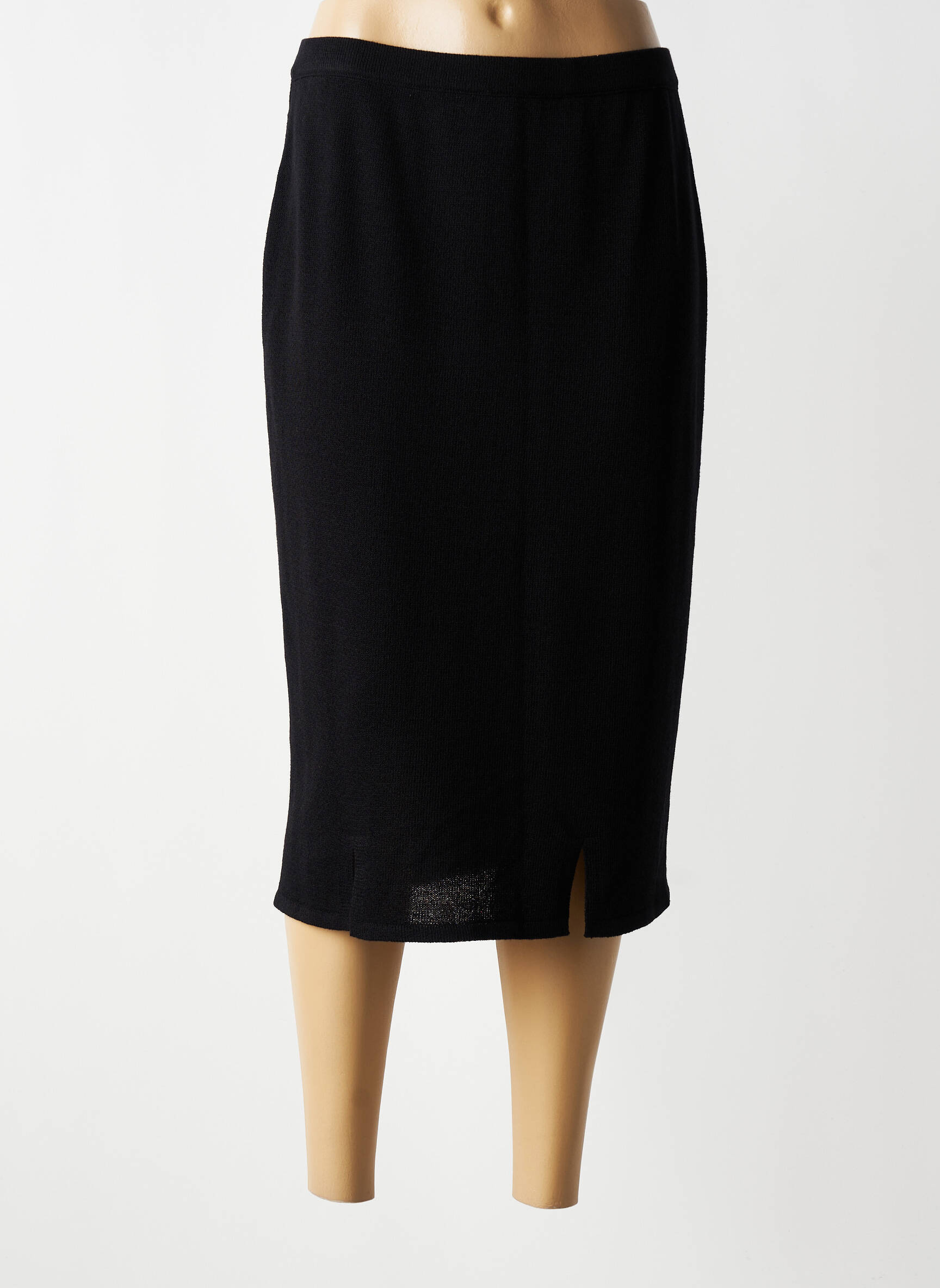Jupe mi-longue stretch noir ATTITUDE femme