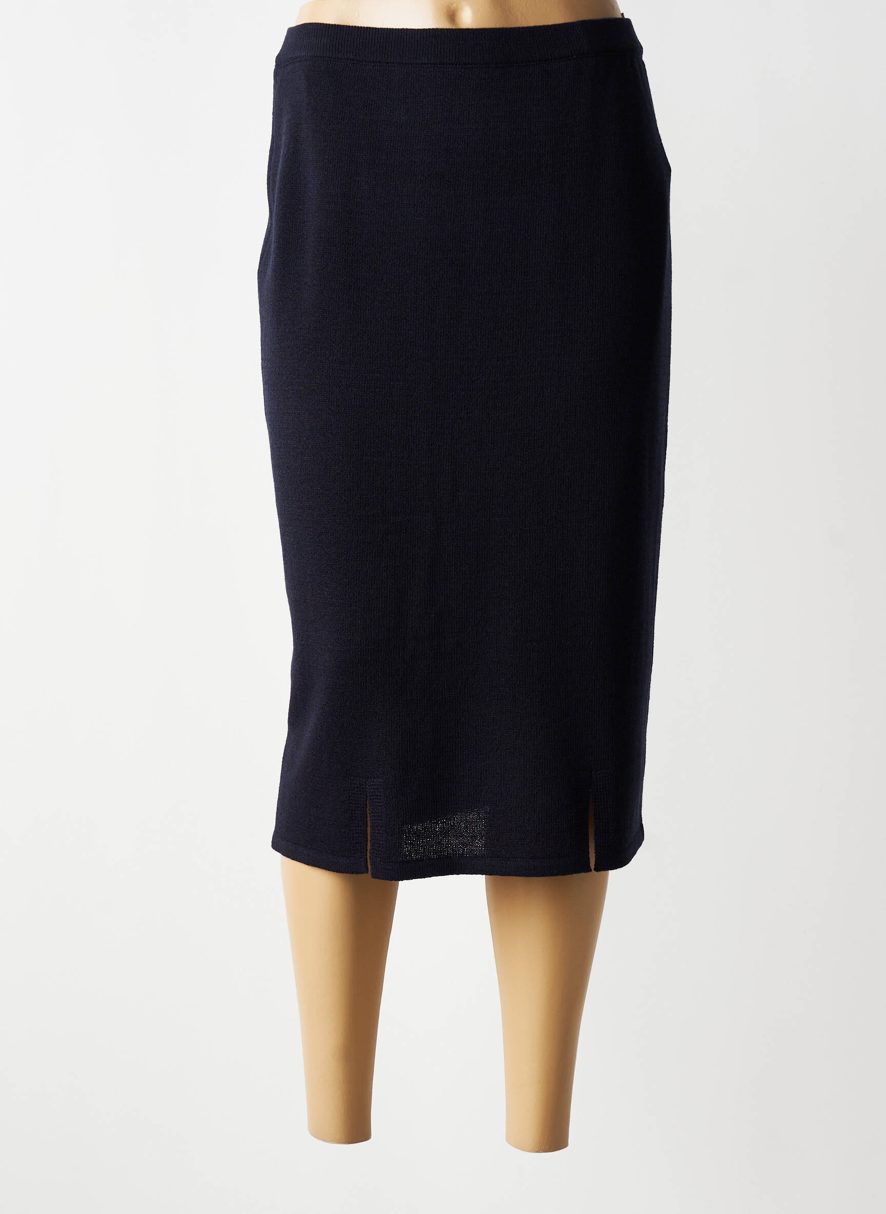 Jupe mi-longue stretch bleu ATTITUDE femme