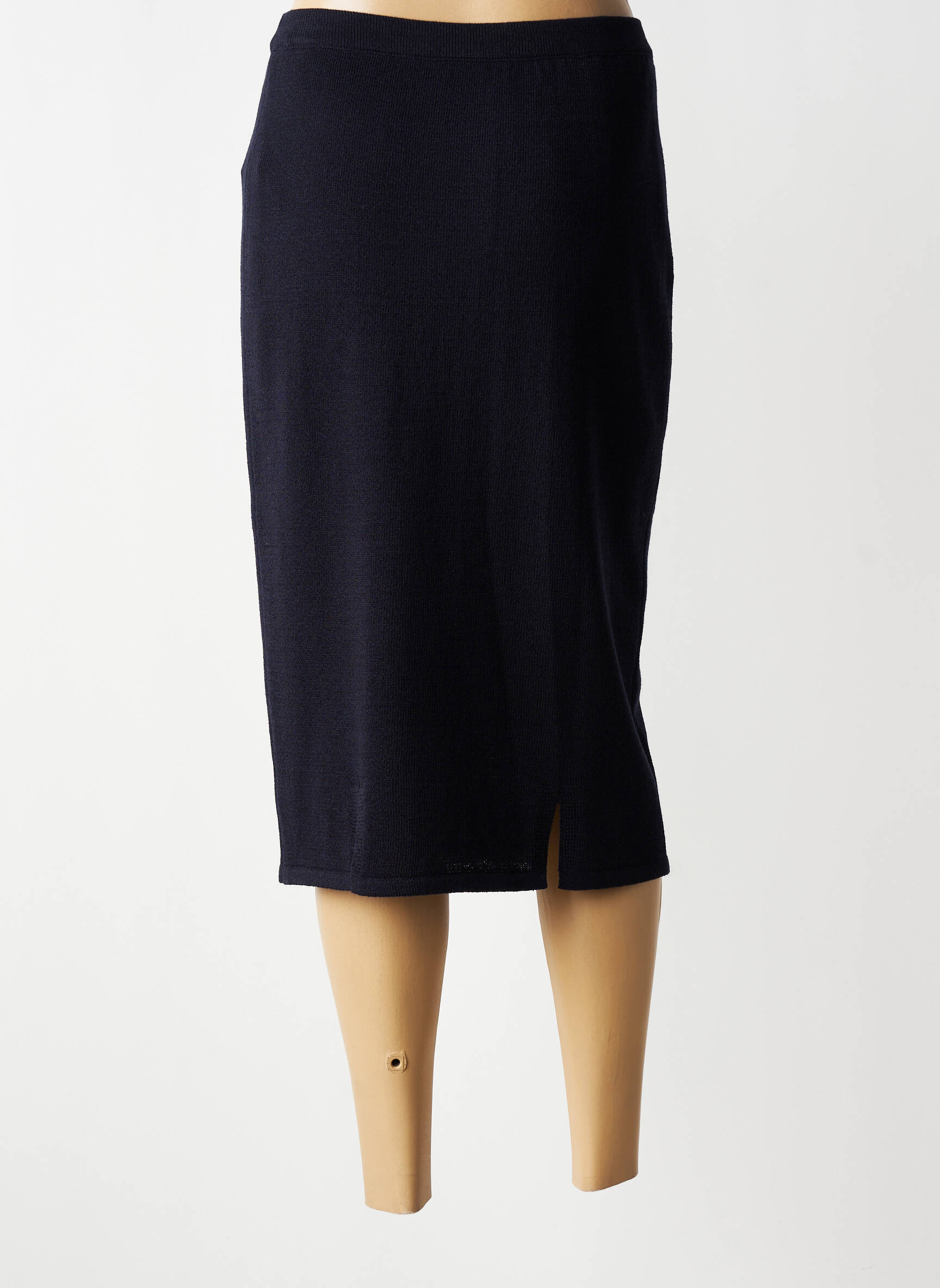 Jupe mi-longue stretch bleu ATTITUDE femme