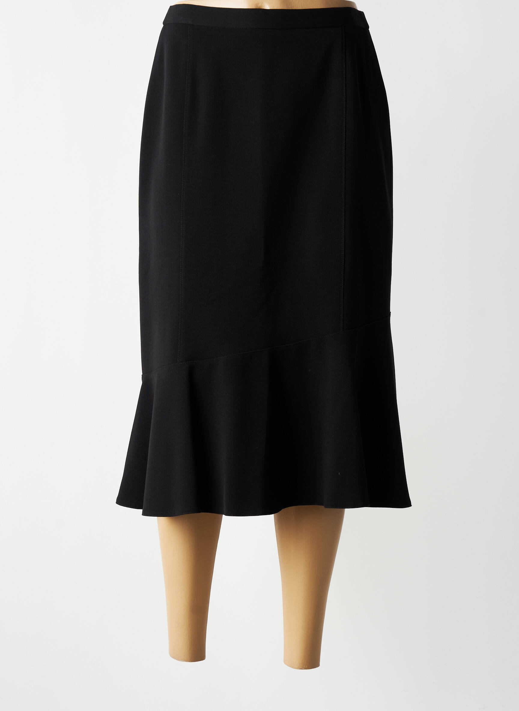 Jupe mi-longue taille normale noir FRANCOISE femme