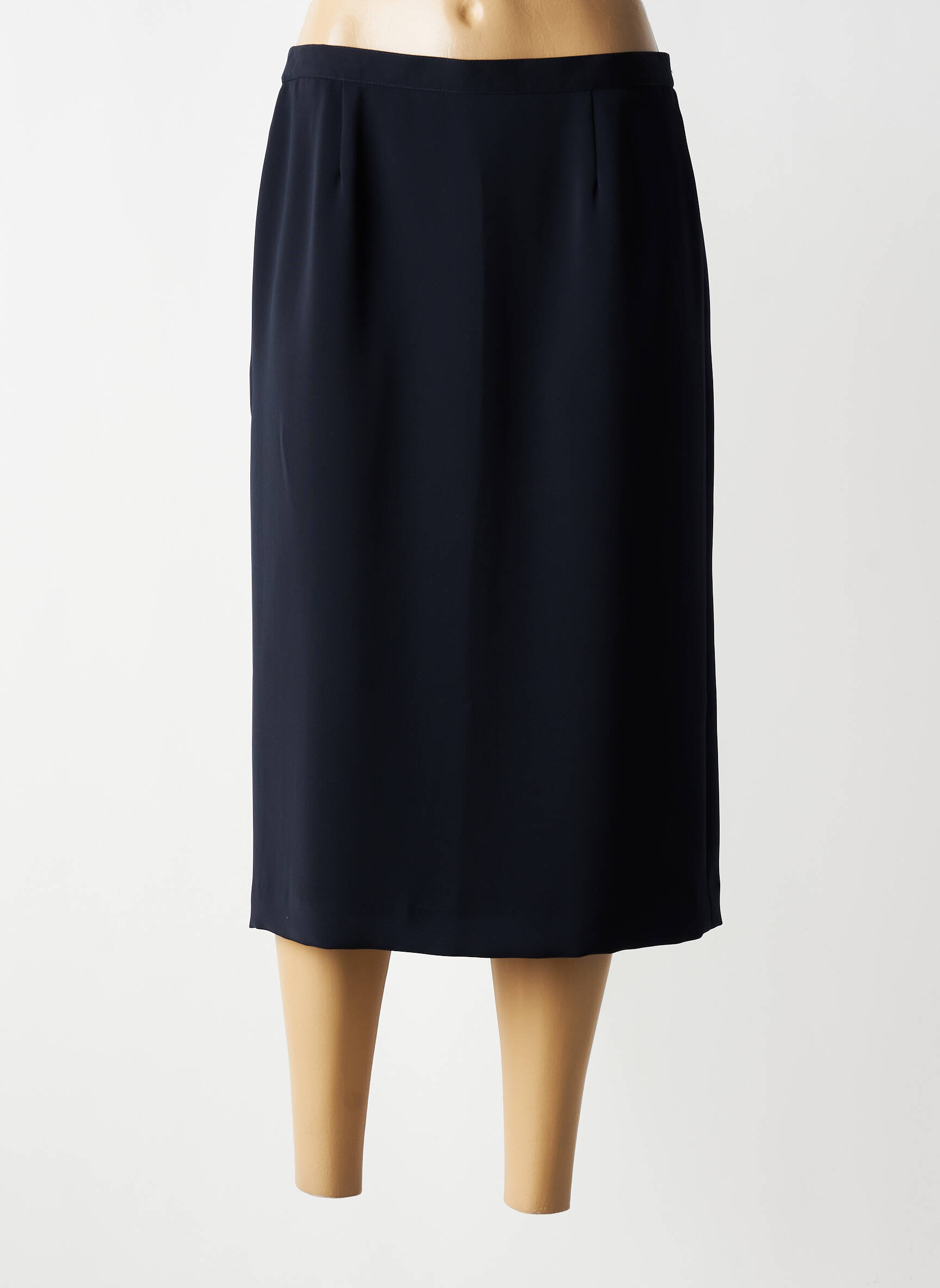 Jupe mi-longue coupe droite bleu FRANCOISE femme
