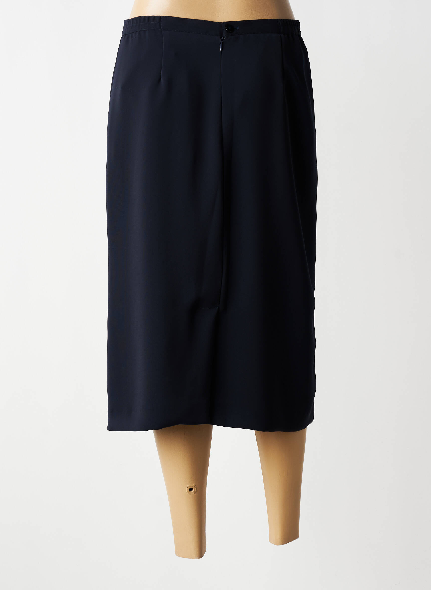 Jupe mi-longue coupe droite bleu FRANCOISE femme