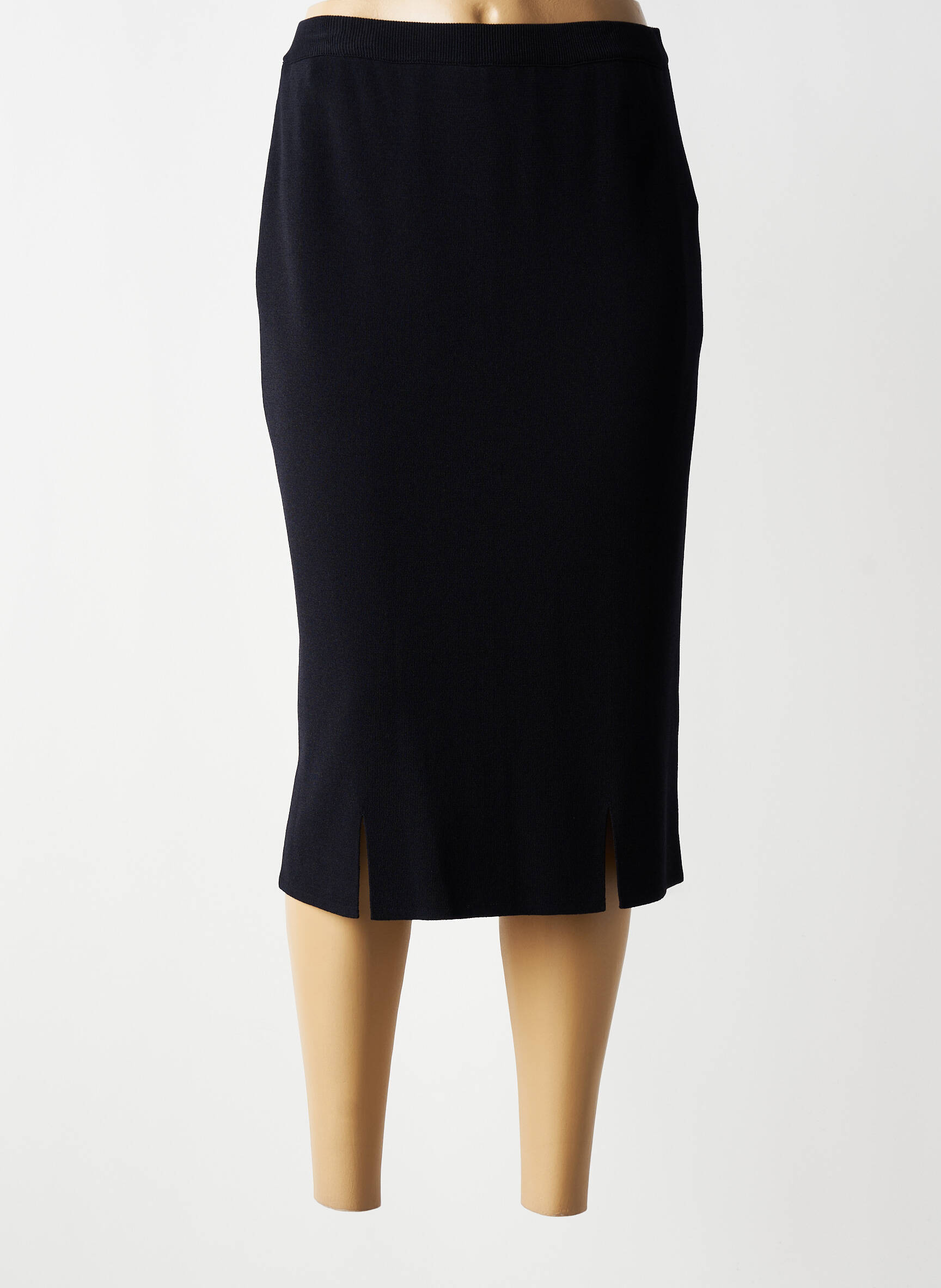 Jupe mi-longue stretch bleu ATTITUDE femme