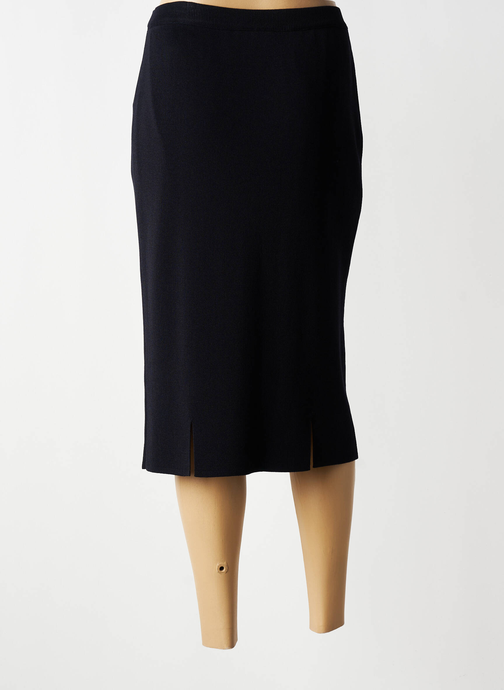 Jupe mi-longue stretch bleu ATTITUDE femme