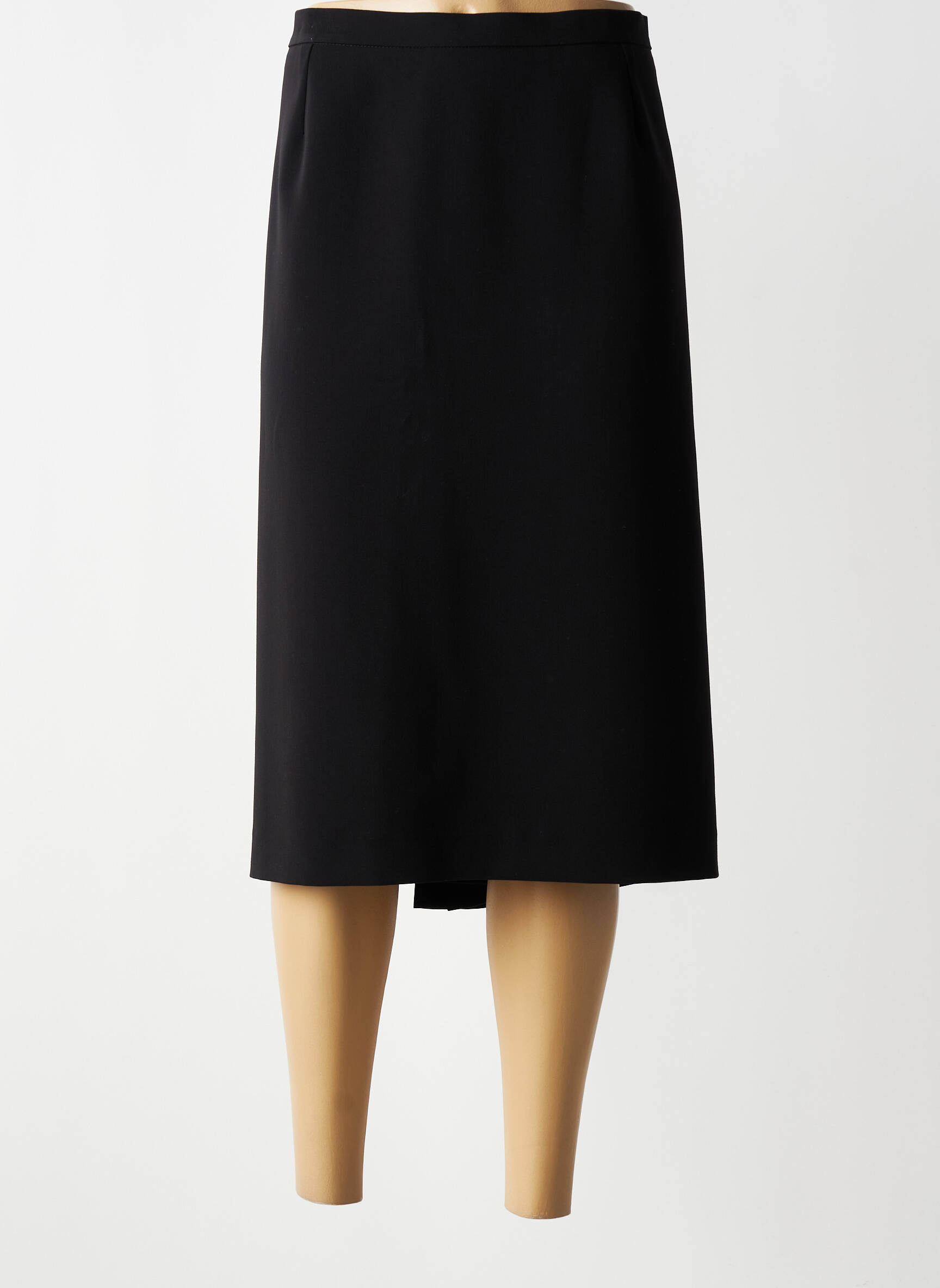 Jupe mi-longue coupe droite noir FRANCOISE femme