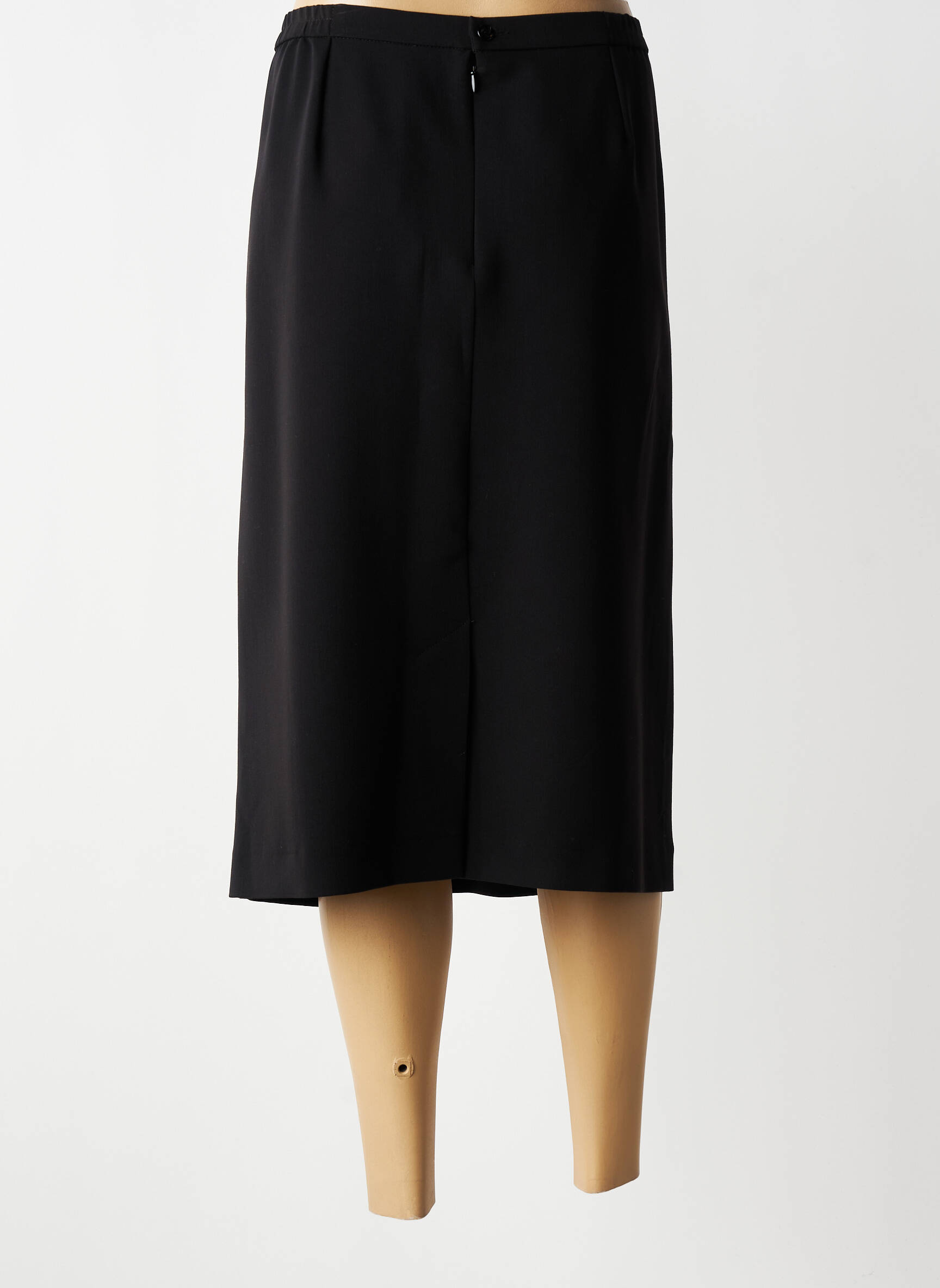 Jupe mi-longue coupe droite noir FRANCOISE femme